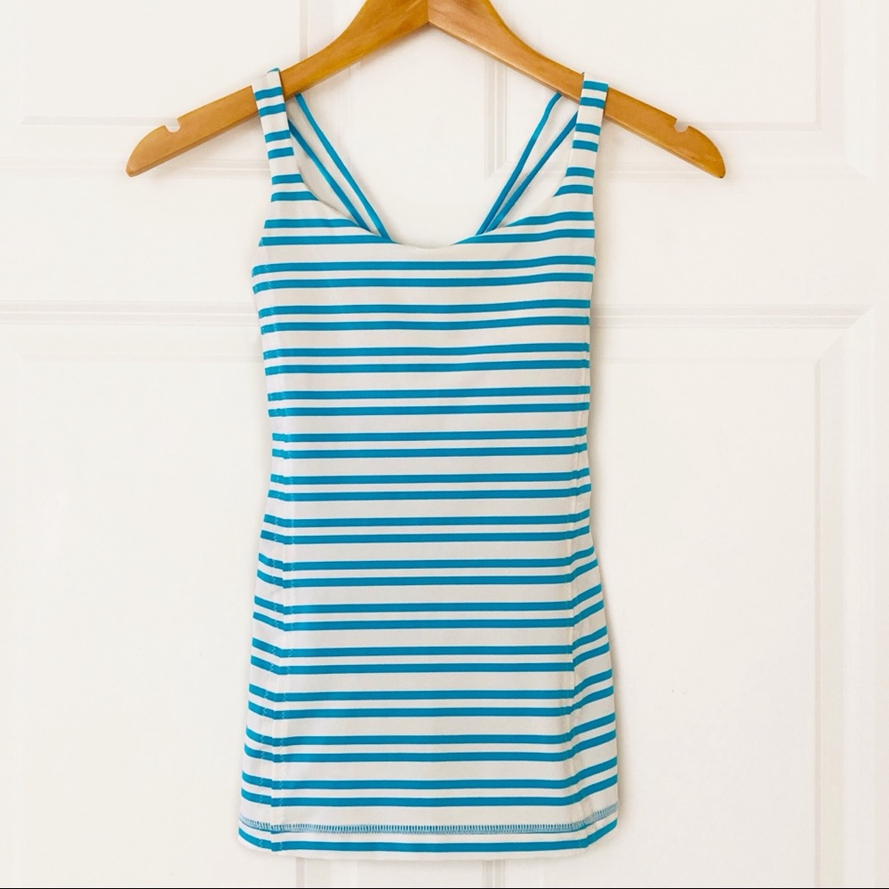 Lululemon Striped Tank Size 4 Cross Back